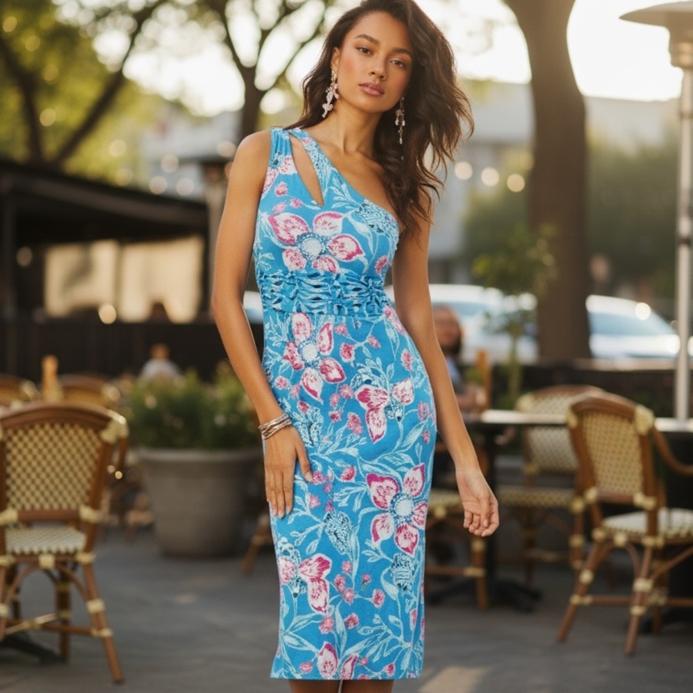 Lilly Pulitzer Blue and Pink Floral dress